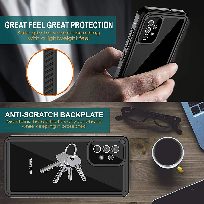 

for Samsung Galaxy A72 Case Waterproof Full Body Protective Cover with Built-in Screen Protector Underwater Case for Samsung A72