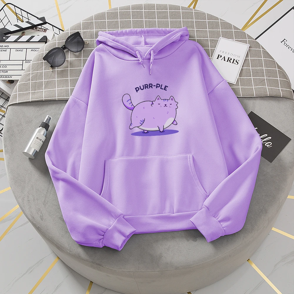 Cat Print Hoodie with Pocket Streetwear Oversize Long Sleeve Sweetshirt Warm Hoodies for Women Hoody Girl Sudadera Mujer Fashion