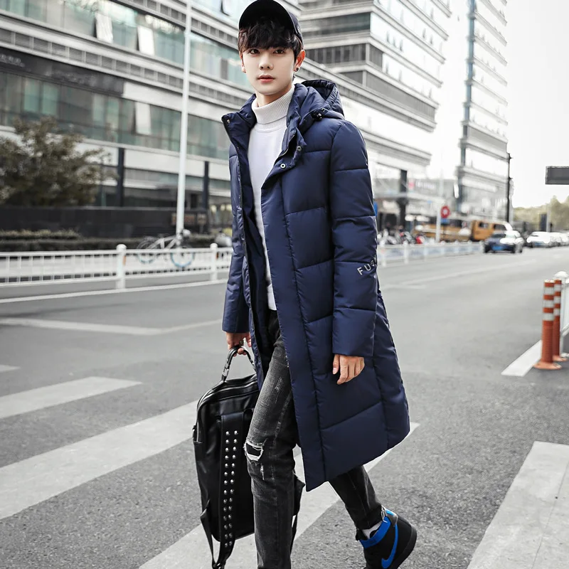 Мужская длинная куртка парка теплая Повседневная Водонепроницаемая средней