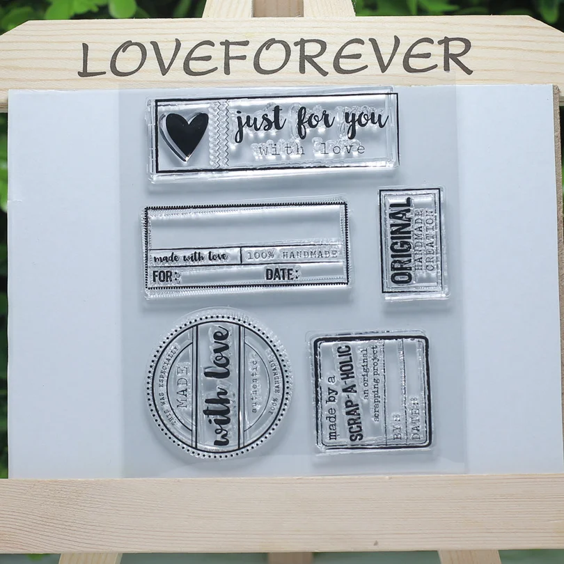 Сделано с любовью прозрачный штамп для скрапбукинга/ткани/изготовления