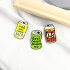 Эмалированная брошь в форме банок, 3 стиля, булавка для пива в бутылках, настроение, надпись, пивная банка, сплав, значки, ювелирные изделия в стиле панк, подарки для пьяницы