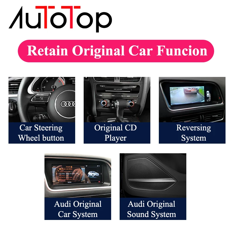 

AUTOTOP 8.8" A5 Car Multimedia Player 2 Din Android 10.0 for Audi A5 2009-2016 Auto Radio GPS Navi Bluetooth Wifi 2G Ram 32G Rom