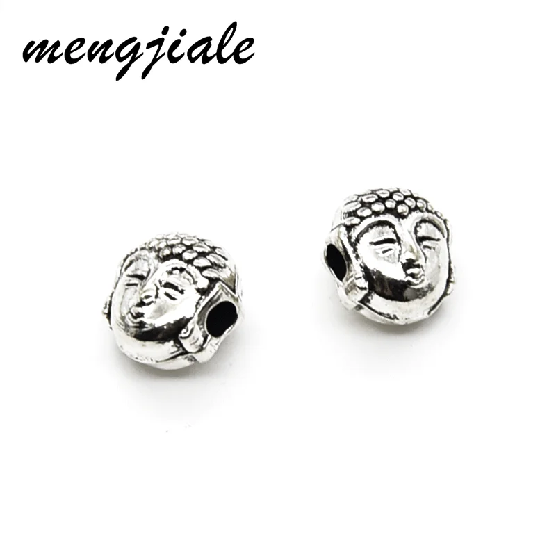 

24pcs Antique Silver Buddha Head Spacer Loose Beads Zinc Alloy Metal Charms For DIY Bracelet Jewelry Accessories Making 8*7mm