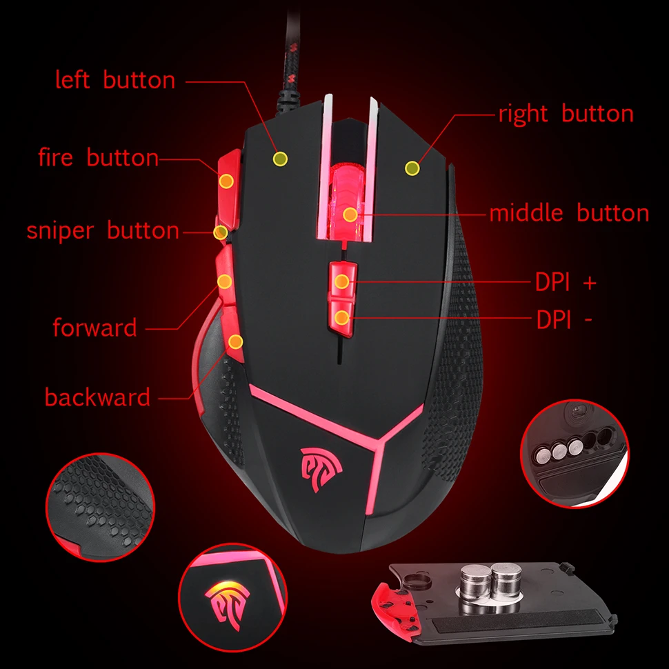 Игровая мышь, компьютерная Bluetooth мышь, 4000 dpi, 9 кнопок, RGB, задний светильник, оптическая проводная мышь, компьютерная мышь для ноутбука