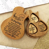 to my wife carving wooden pick box wooden guitar pick box contains box mediator for guitar accessories