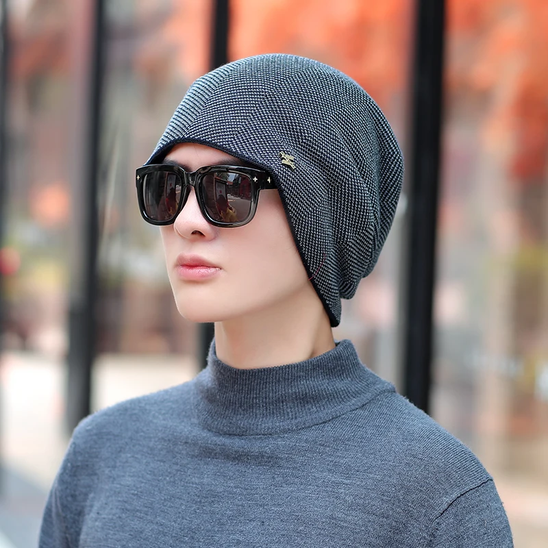 LOVINGSHA модные дизайнерские женские теплые шапки мужские шапки вязаные Skullies мешковатые шапки для девочек из искусственного меха зимние шапки HT125 - Цвет: Серый