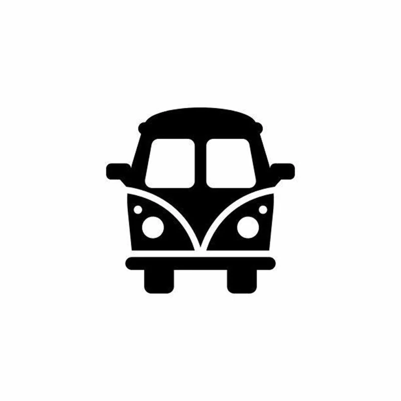 Черный/серебристый хиппи фургон виниловая наклейка простой силуэт