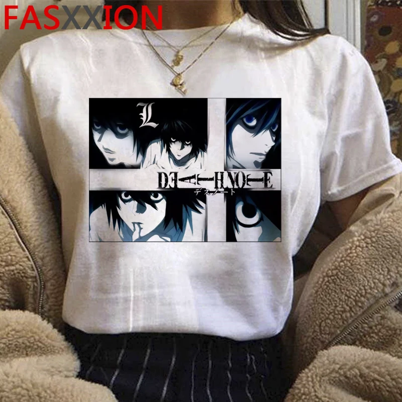 Футболка мужская с японским аниме Death Note милый мультяшный рисунок отбеливатель