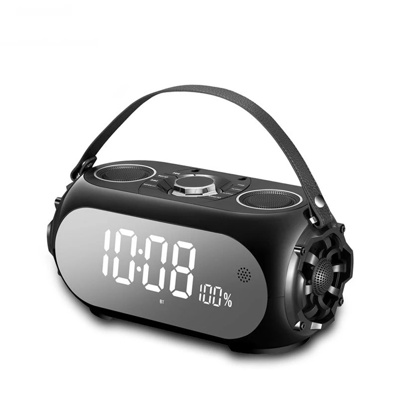 Black Silver Q60 3 рога двухдиафрагменная беспроводной bluetooth динамик 3,5 мм динамики с USB FM передатчик бас будильник с динамиком с микрофоном - Цвет: Black Silver