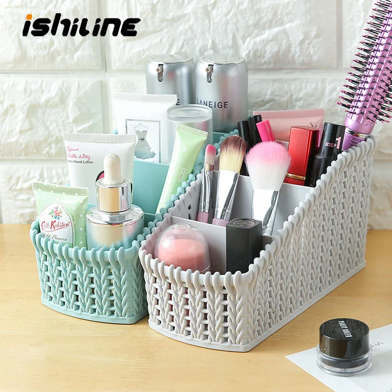 Настольная корзина для хранения пластиковый органайзер макияжа Офисная коробка