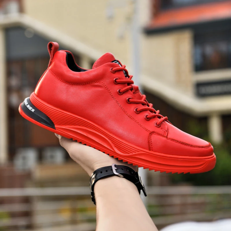 

2021 new style shoes, high-heeled men's lace-up casual shoes in solid color, fashionable shoes, size 37-45