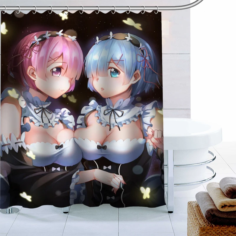 

ZERO Starting Life In Another Shower Curtain 12 Hook Polyester Fabric 3D Printing Bathroom Curtain Waterproof Bath Curtain Decor