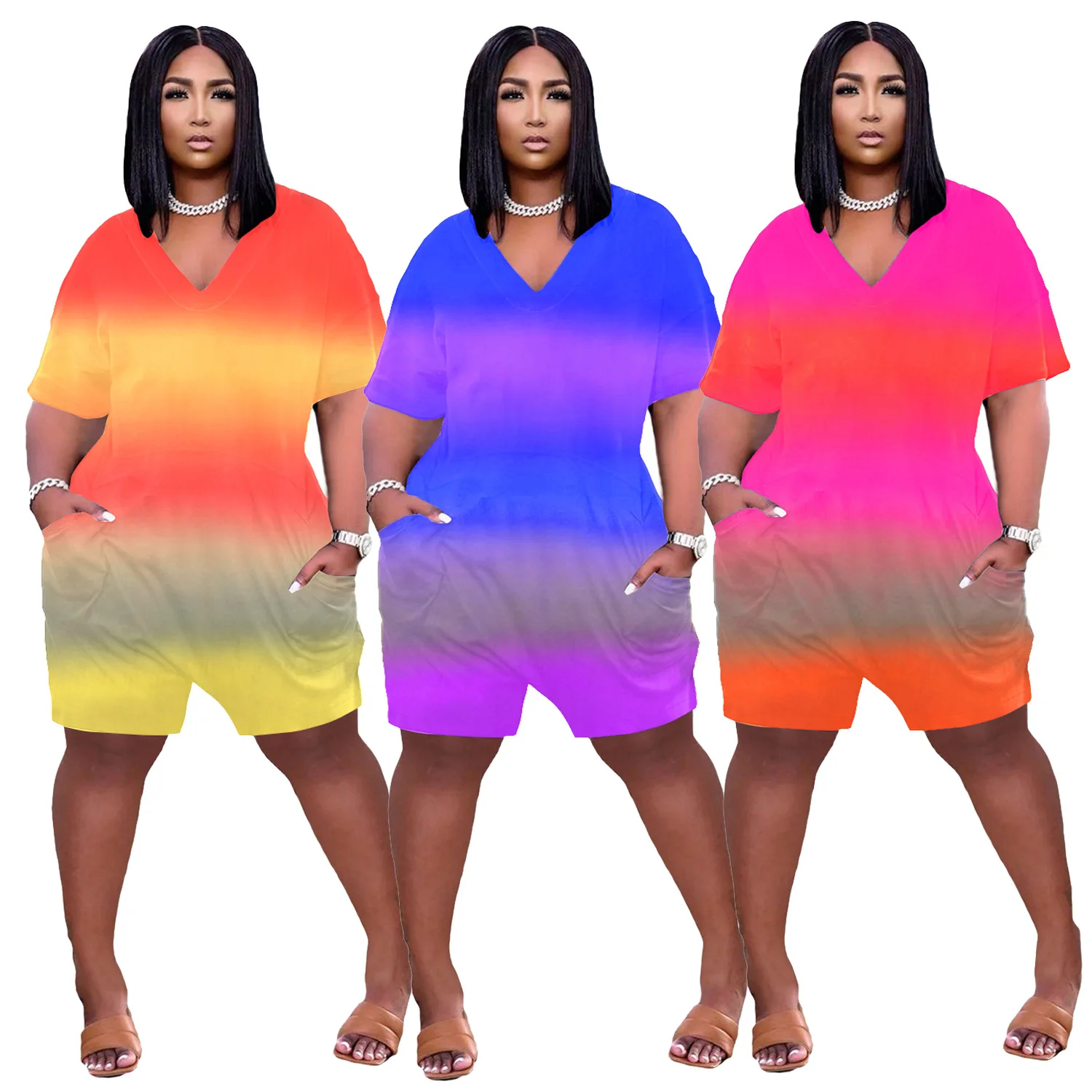 

Loose Casual Printed Jumpsuit Shorts 2021 Women's Jumpsuit Fashion Sports Exercise Walking Jumping Square Dance Casual Jumpsuit