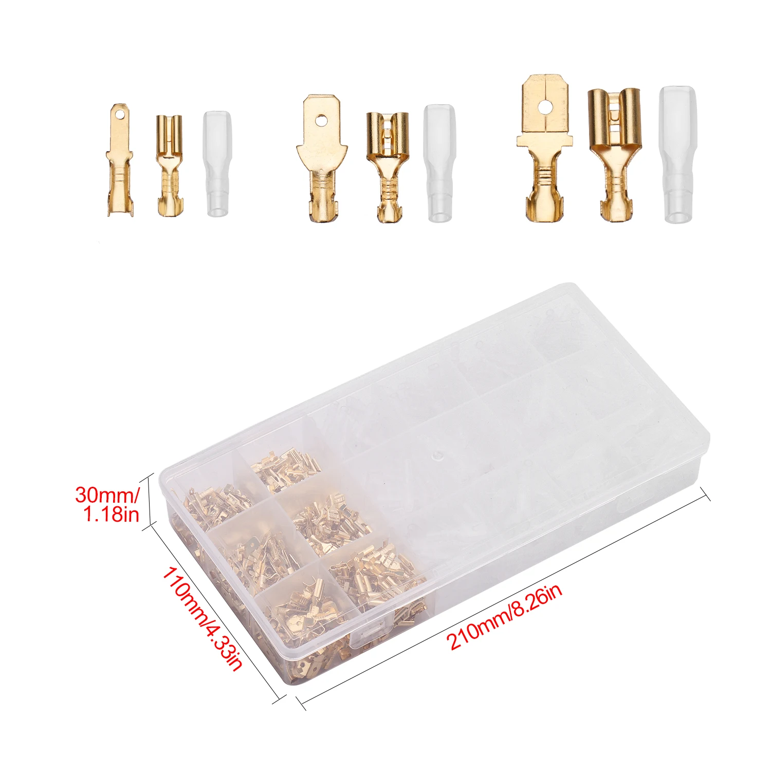 

600Pcs Assorted Male and Female Wire Connector Set with Wire Crimper 2.8/4.8/6.3mm Quick Disconnect Connectors Assorment Kit