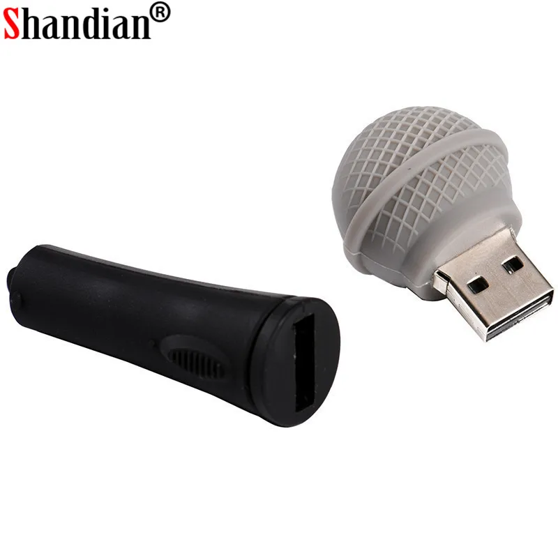 Cartoon Microphone USB 2.0 Flash Drive 4GB 8GB 16GB 32GB 64GB 128GB Gift Pen Drives Promotion Memory Stick Real Capacity U Disk |