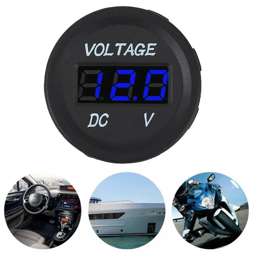 

1Pcs LED DC Voltmeter 12V 24V Voltage Meter Car Marine Motorcycle LED Digital Voltmeter Battery Gauge 5Colors Indicator Light