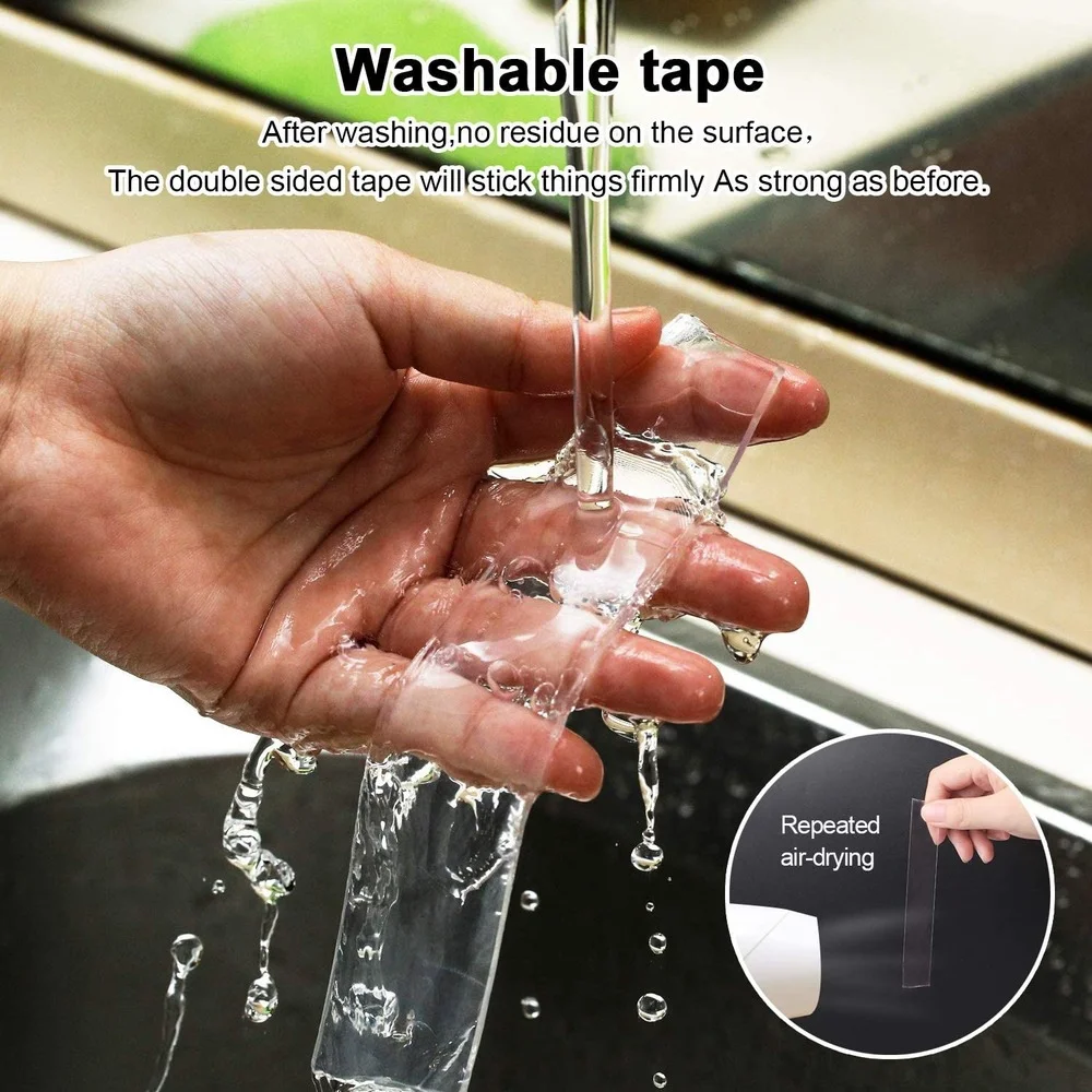 Двухсторонняя лента для стен сверхпрочная Монтажная прочная моющаяся