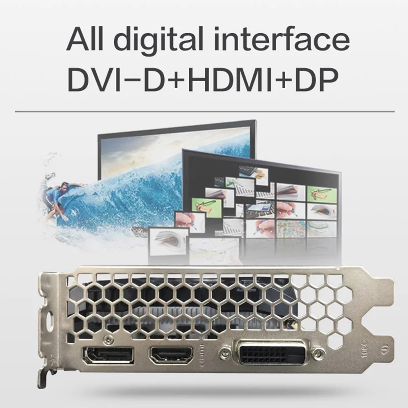 Yeston GTX1050TI-4G D5 1291/1392MHz 4G/128Bit/GDDR5 DVI-D + HDMI + DP PCI-Express 3.0 x 16 Computer Game Ie Card