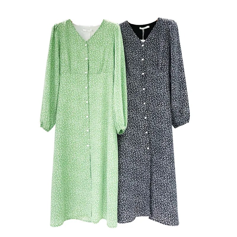 

Finoa thirteen lines 2021 new women's summer first love slim floral dress design 505