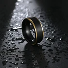 Новинка 2021, модное крутое обручальное кольцо 8 мм из черного и золотого вольфрама разных цветов для мужчин и женщин, ювелирные изделия
