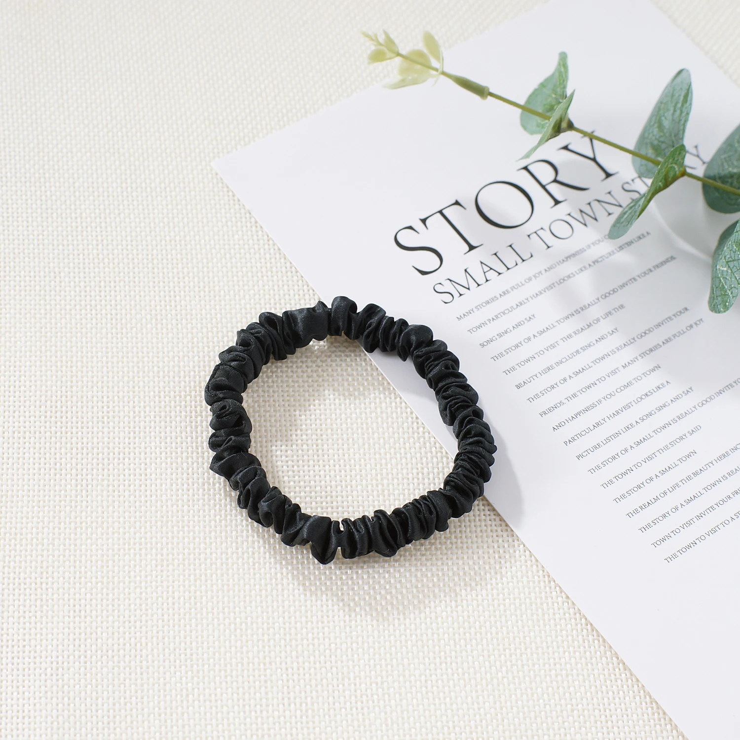 Резинки для волос из 100% чистого шелка женские стандартные резинки черный шелк в