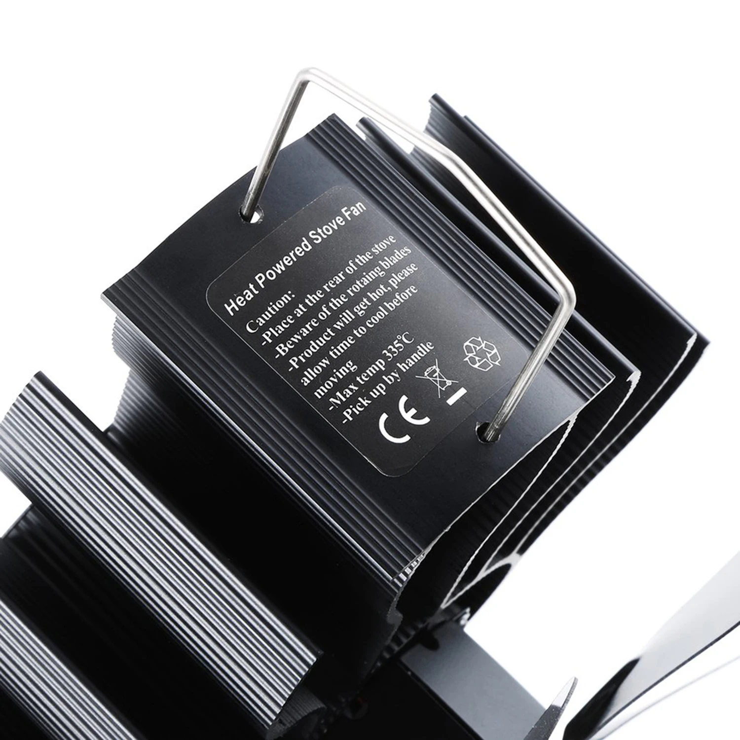 Черный вентилятор для камина 5 Лезвия тепла питание древесноволокнистая плита