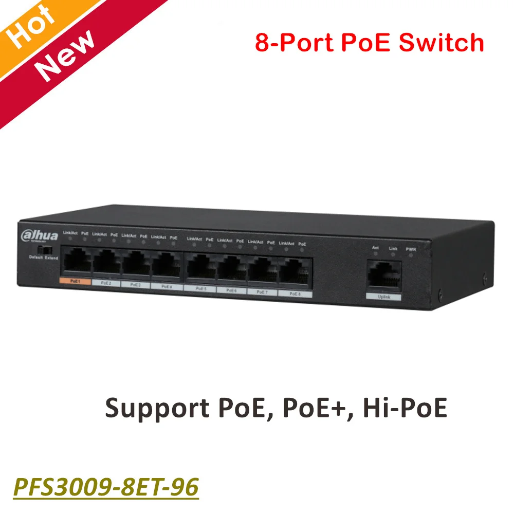 Оригинальный коммутатор Dahua с 8 портами для быстрой локальной сети Ethernet