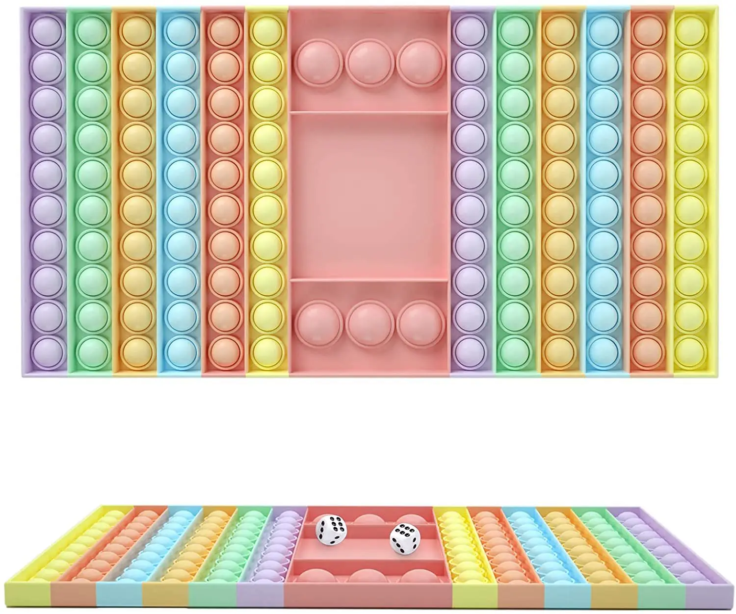 Big Pop Game Fidget Toy Jumbo Rainbow Chess Board Push Bubble Popper Fidget Sensory Toys for Parent-Child Time enlarge