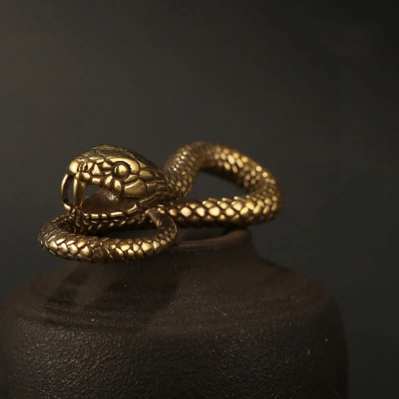 Винтажный латунный брелок ручной работы 12 знаков зодиака змеи подвеска