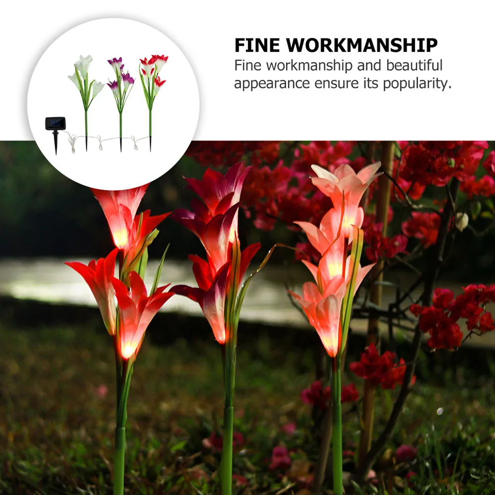 

1 Set of Garden Pin Lamp Waterproof Pin Lamps Decorative Flower Light Adornment