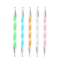 nail equipment double head screw rod point drill pen crystal rod point flower pen 5 pieces nail pen brush set nail tools