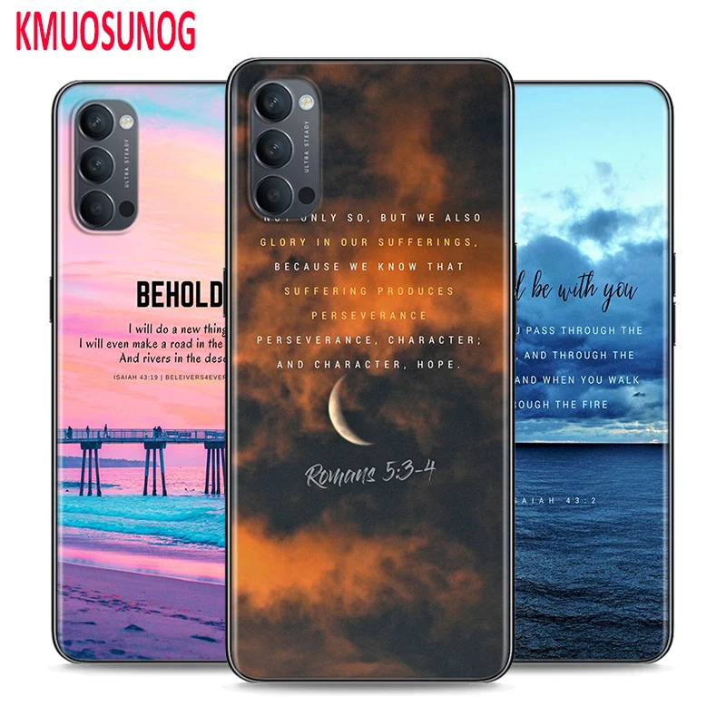 

Silicone Cover Bible verse for OPPO Reno 4 3 Pro 10X Zoom 2 Z F ACE X2 Pro 5G A5 A9 2020 Phone Case