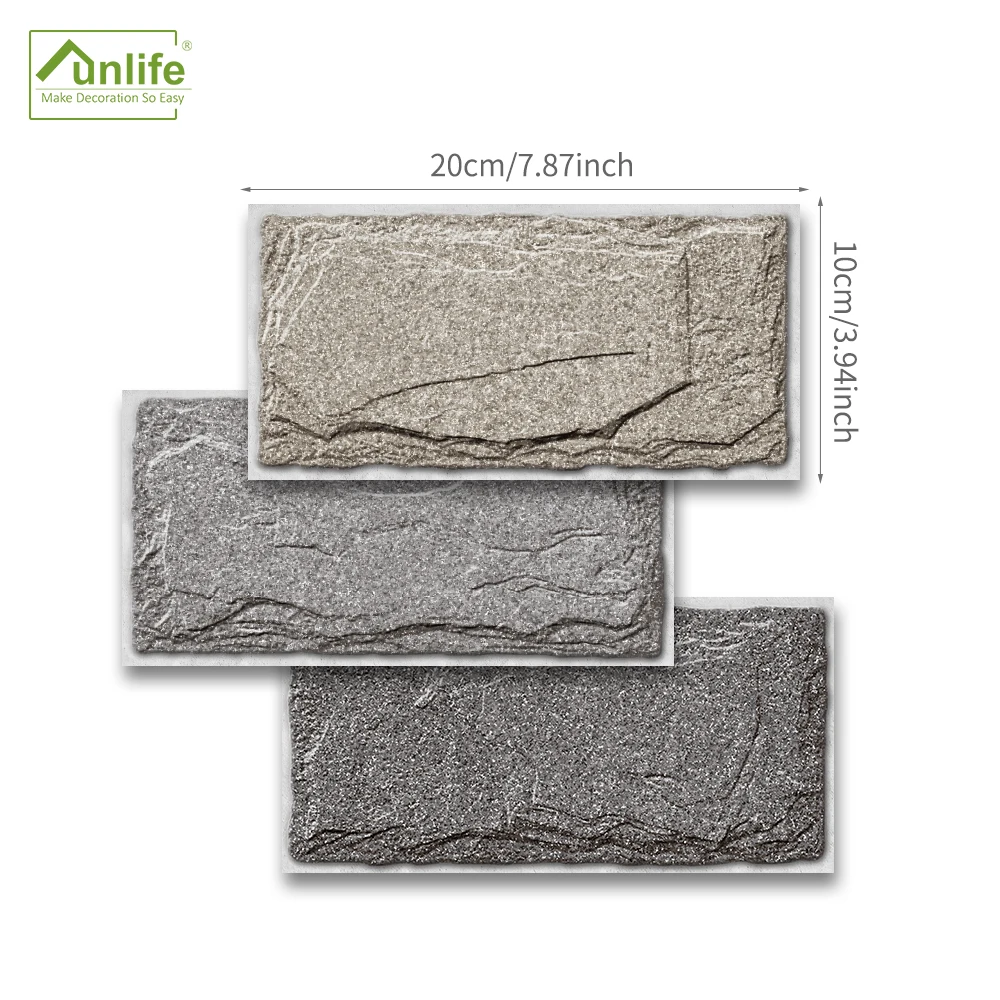 

Funlife Stone Texture Wall Sticker Waterproof Tile Sticker Decorative PVC Oil Proof Removable Bathroom Kitchen Backsplash Floor