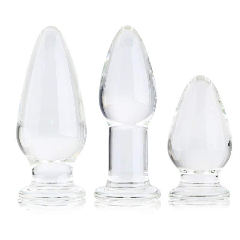 Анальная пробка из стекла кристально гладкая массажер для точки G и простаты пар
