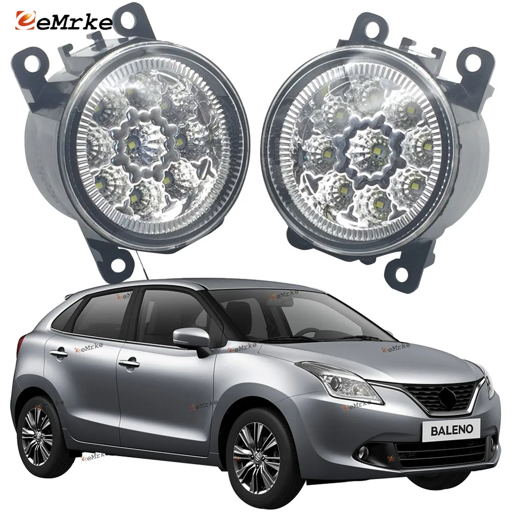 

2 шт. авто-Стайлинг передняя противотуманная лампа для Suzuki Baleno FW EW 2016 2017 2018 2019 9 штук светодиодные фары Противотуманные H11 дневные ходовые огн...