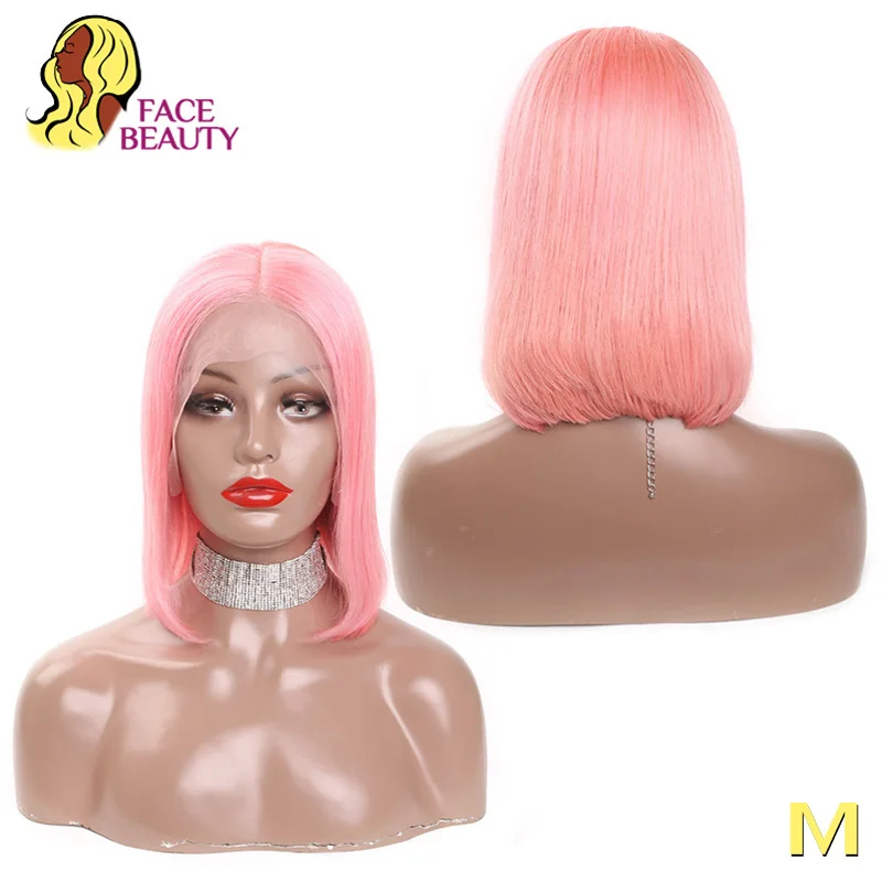 Перуанский короткий Боб 13*4 кружевные передние парики с детскими волосами