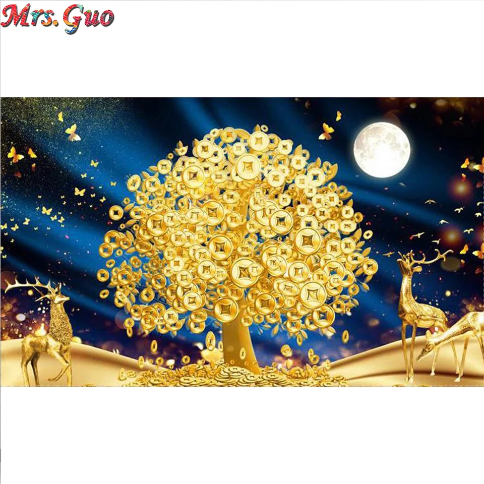 

5D DIY Diamond Painting Money Tree Diamond mosaic Embroidery Coin Tree Pattern Cross Stitch Handicraft Home Decor Handmade Gift