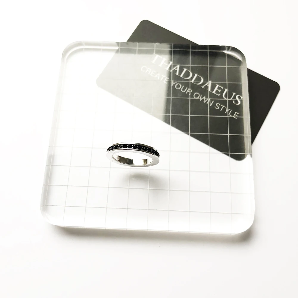 Однорядное черное кольцо модные ювелирные украшения для женщин в европейском