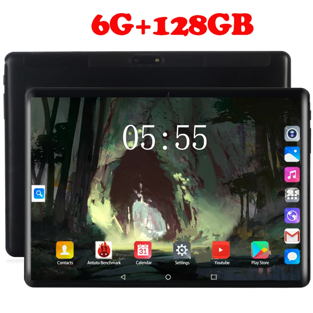 2020 новый 10 1 дюймов 6G + 128 Гб 2.5D стекло Экран планшетный ПК Core Dual SIM 4 аппарат не