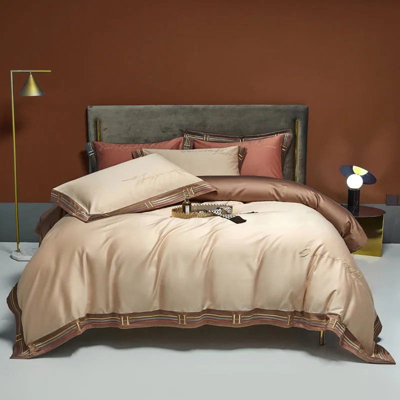 

Luxury Bedding set 1000TC Cotton duvet cover bedroom sheet sets king bedding queen size comforter sets juego de cama