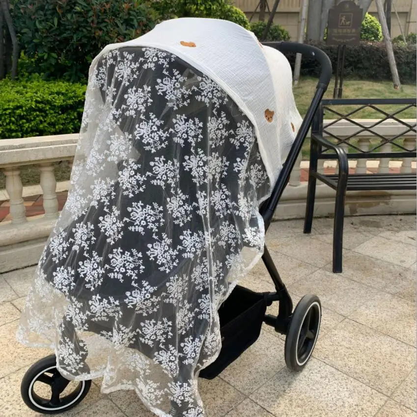 Stroller mosquito net windshield sun shade cloth breathable windproof and mosquito-proof sunscreen cover trolley | Мать и ребенок