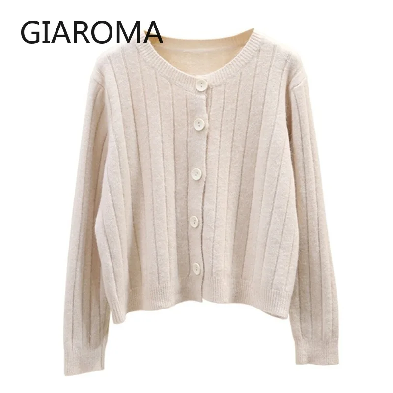 

Cropped Sweater Cardigan Woman Casual Steetwear V Neck Cardigan Female Sweet Korean Style Tops Autumn Winter Cashmere Jacket