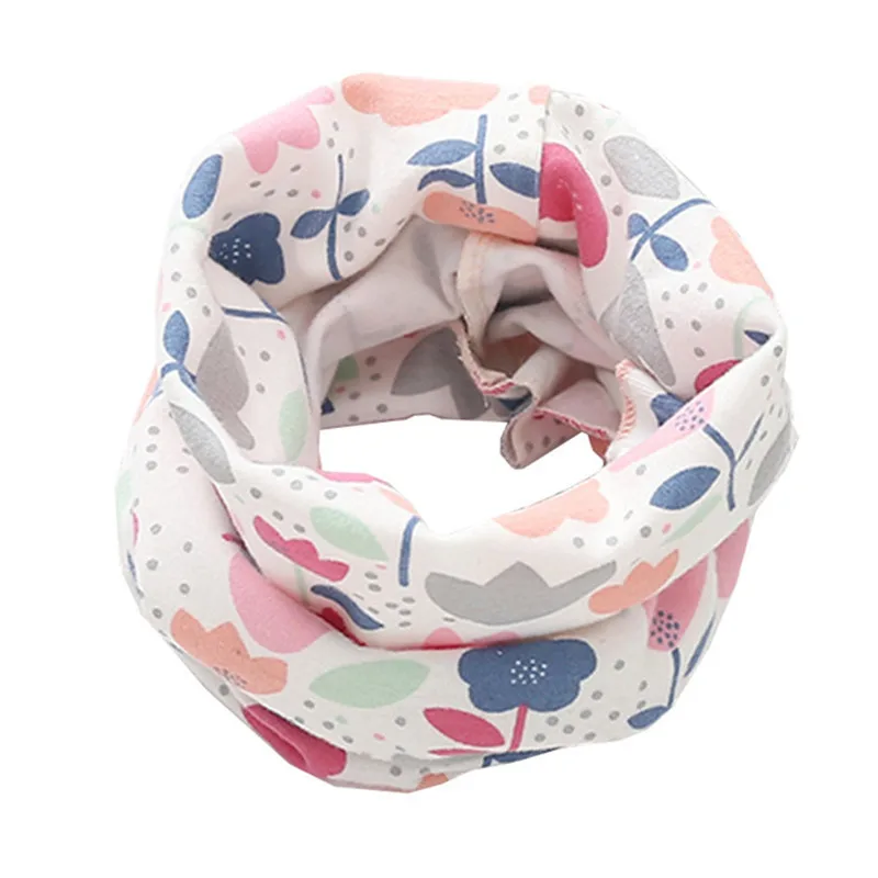 flower white Новинка года; сезон осень-зима; Детский многофункциональный теплый шейный платок с воротником; детский хлопковый шарф - Цвет: flower white
