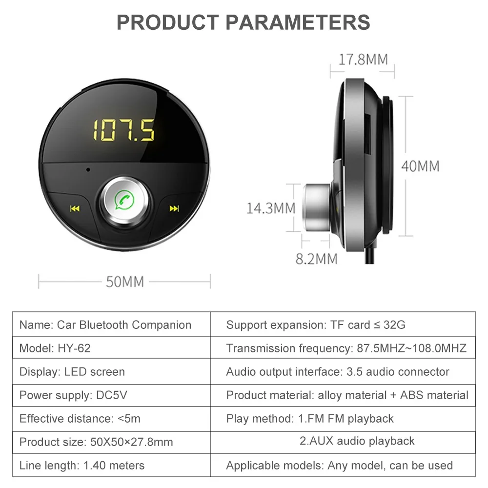 Автомобильный модулятор Bluetooth MP3 USB FM модулятор центральная консоль Автомобильный Mp3 Bluetooth плеер AUX fm-передатчик Автомобильный MP3 7