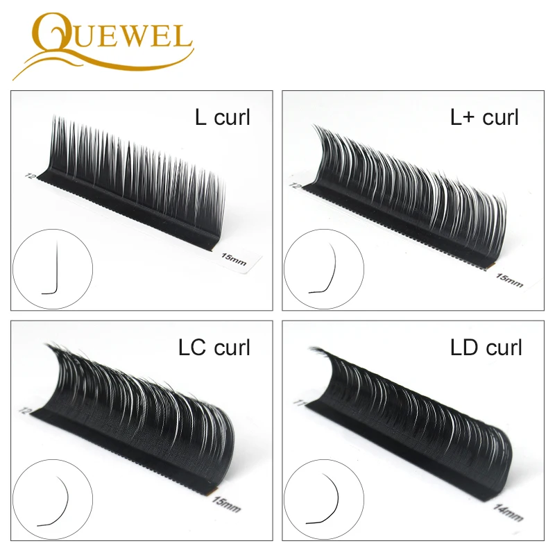 Ресницы Quewel L/L +/LC/LD для наращивания индивидуальные классические искусственные