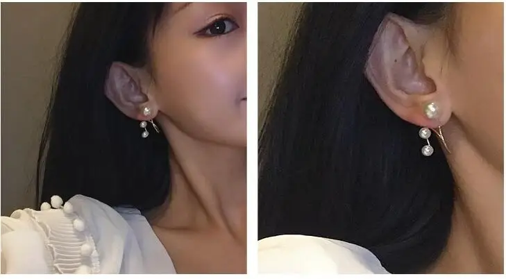 Женские серьги-гвоздики из искусственного жемчуга с регулируемой спиралью |