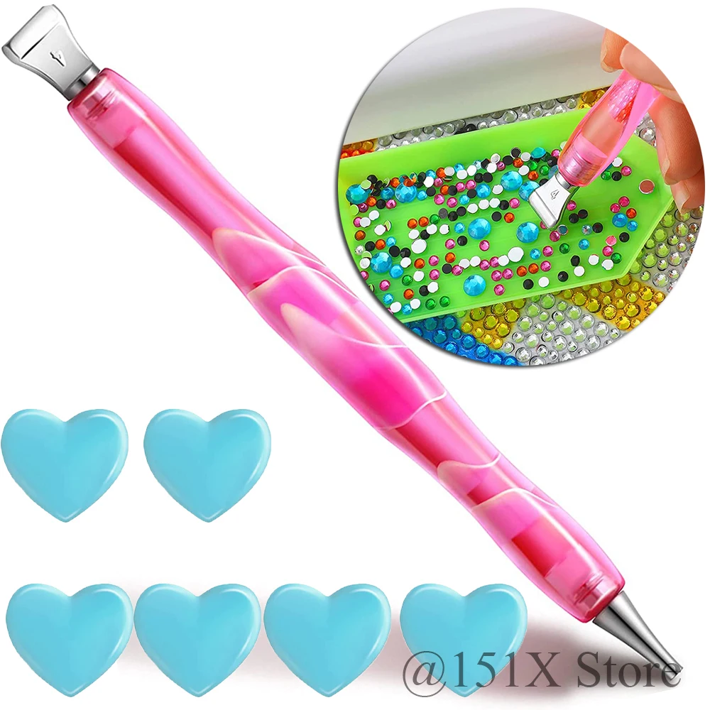 

New 9pcs Diamond Painting Tool Point Drill Pen And Metal Point Drill Pen Head And Clay For Square/Round Diamond Painting