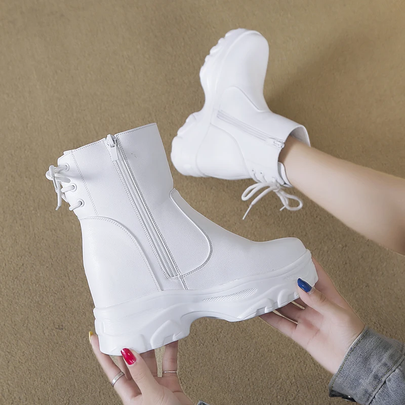 

Kjstyrka 2020 genuine leather women shoes Winter keep Warm Fur Boots Waterproof Snow Boots Thick round head short boot