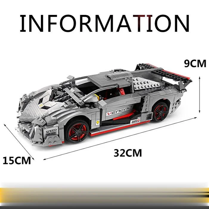 

MOULD KING 1170 PCS 13110 Super Racing Veneno Roadster Car Building Blocks Bricks Model Technical Toys DIY Birthday Gifts