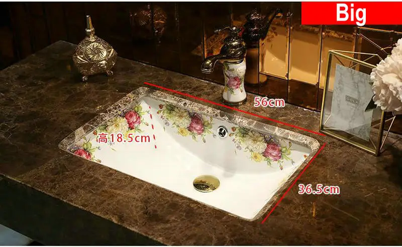 Ручная работа в европейском стиле Цветочная прямоугольная раковина овальная